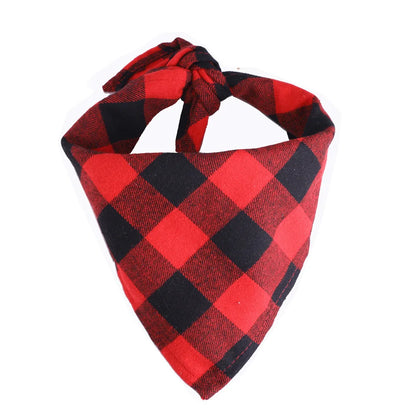 Personalized Plaid Dog Bandana Custom Name Neckerchief