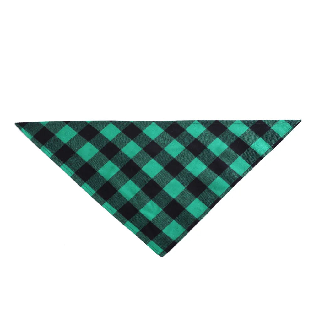 Personalized Plaid Dog Bandana Custom Name Neckerchief