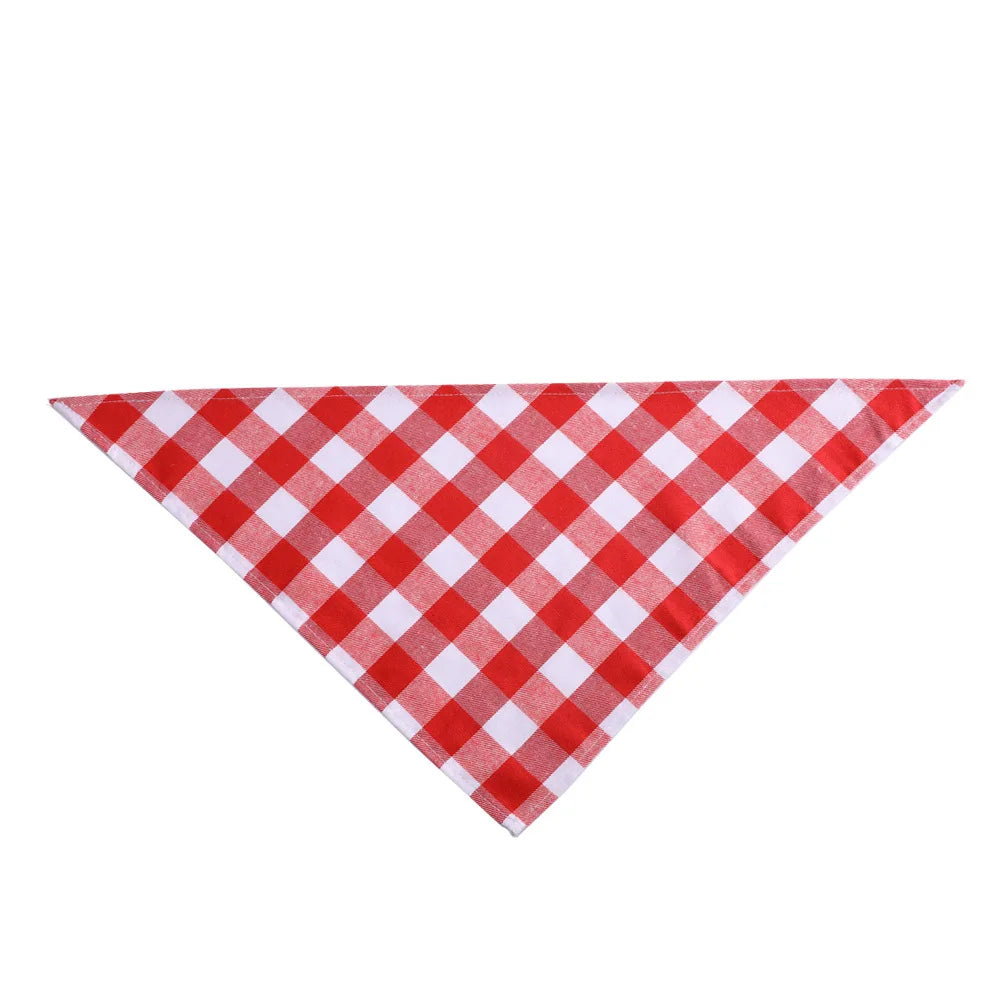 Personalized Plaid Dog Bandana Custom Name Neckerchief