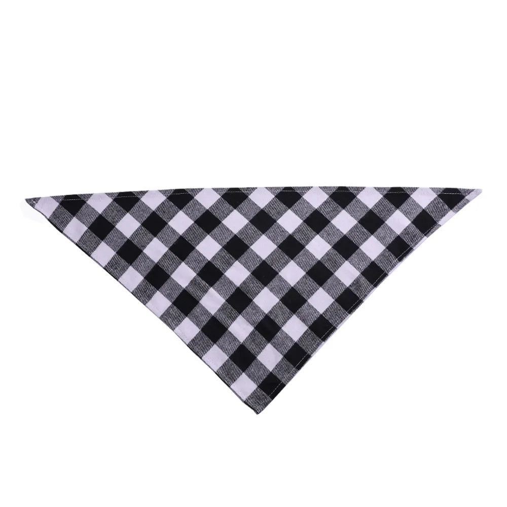 Personalized Plaid Dog Bandana Custom Name Neckerchief