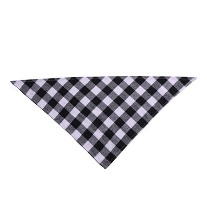 Personalized Plaid Dog Bandana Custom Name Neckerchief