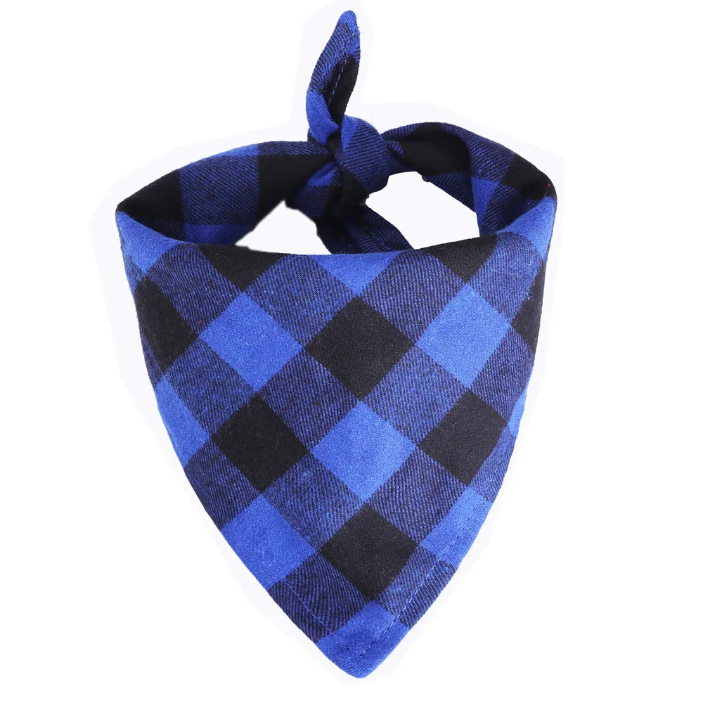 Personalized Plaid Dog Bandana Custom Name Neckerchief