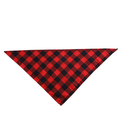 Personalized Plaid Dog Bandana Custom Name Neckerchief