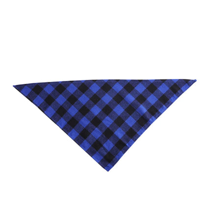 Personalized Plaid Dog Bandana Custom Name Neckerchief