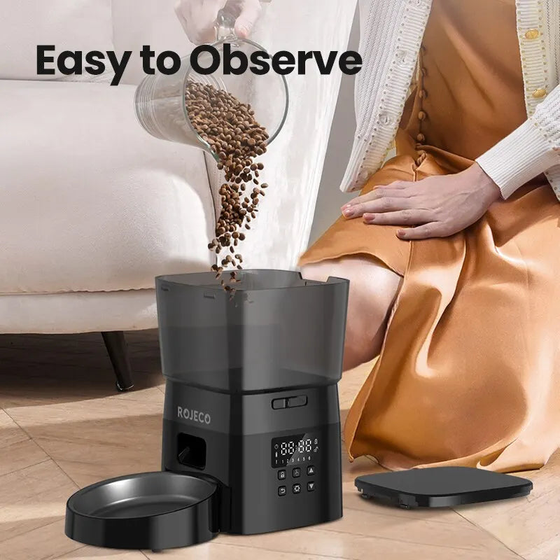 ROJECO Automatic Smart Pet Feeder for Cats Dogs