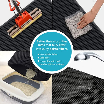 Double Layer Waterproof Cat Litter Mat Non Slip