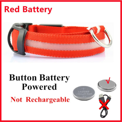 LED Glowing Rechargeable Dog Collar Night Safety