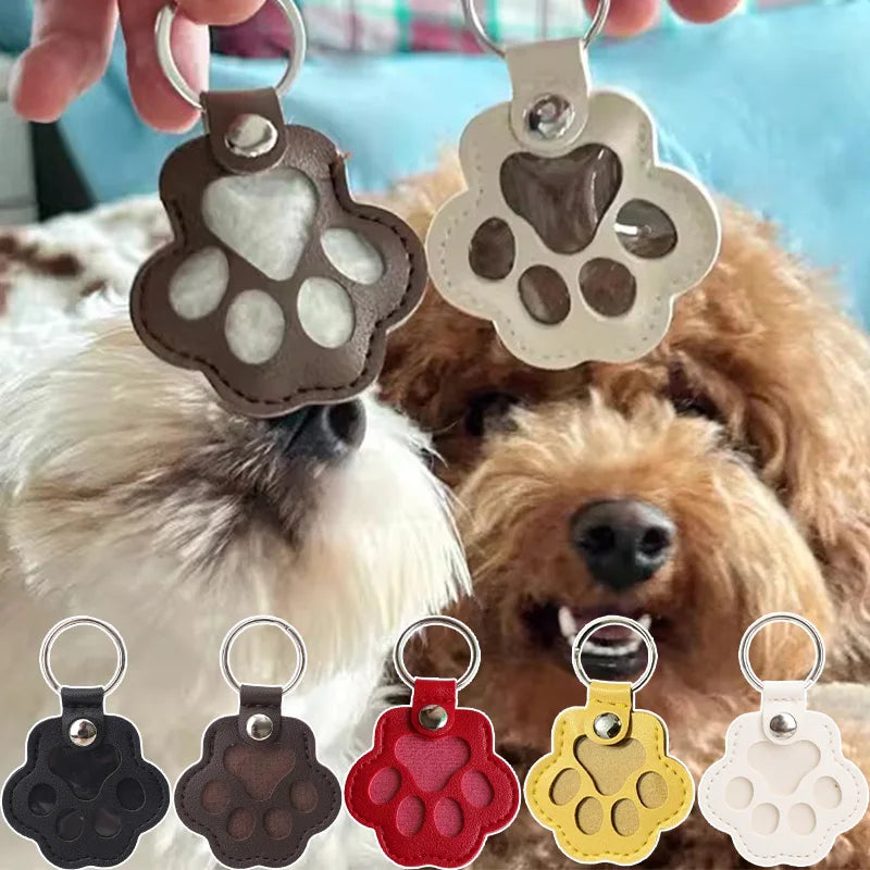 Kawaii Pet Hair Storage Paw Keychain Container