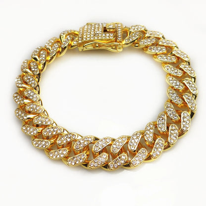 Luxury Rhinestone Cuban Link Cat Collar Necklace