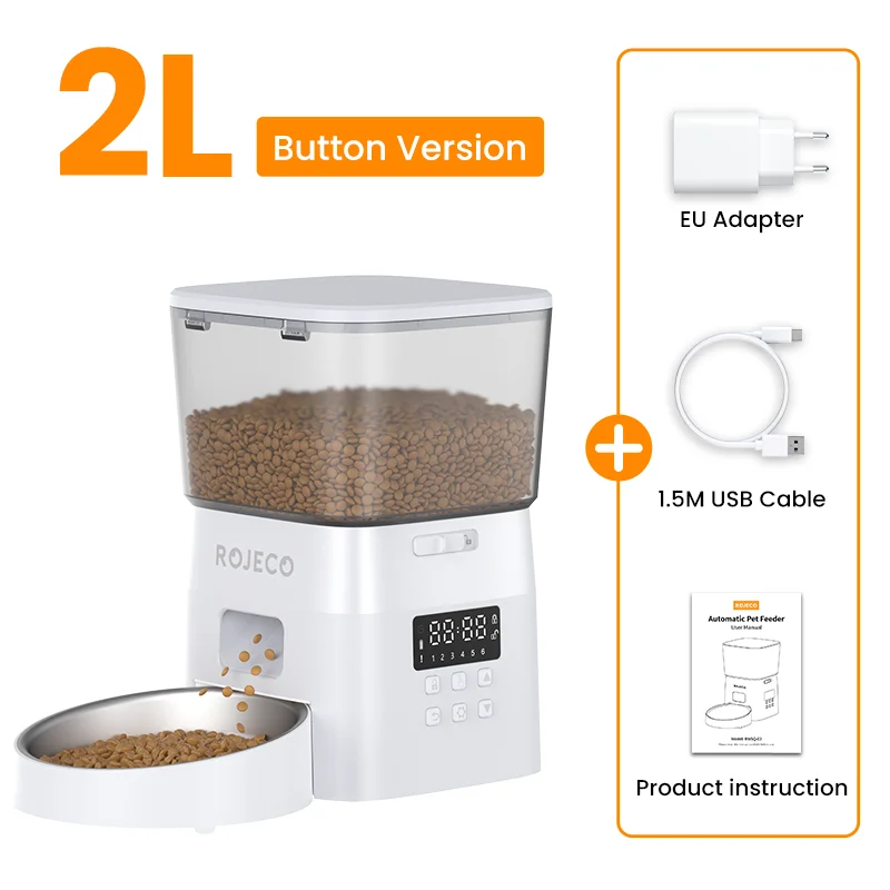 ROJECO Automatic Smart Pet Feeder for Cats Dogs