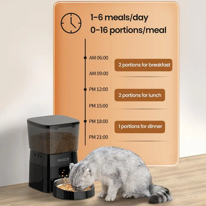 ROJECO Automatic Smart Pet Feeder for Cats Dogs