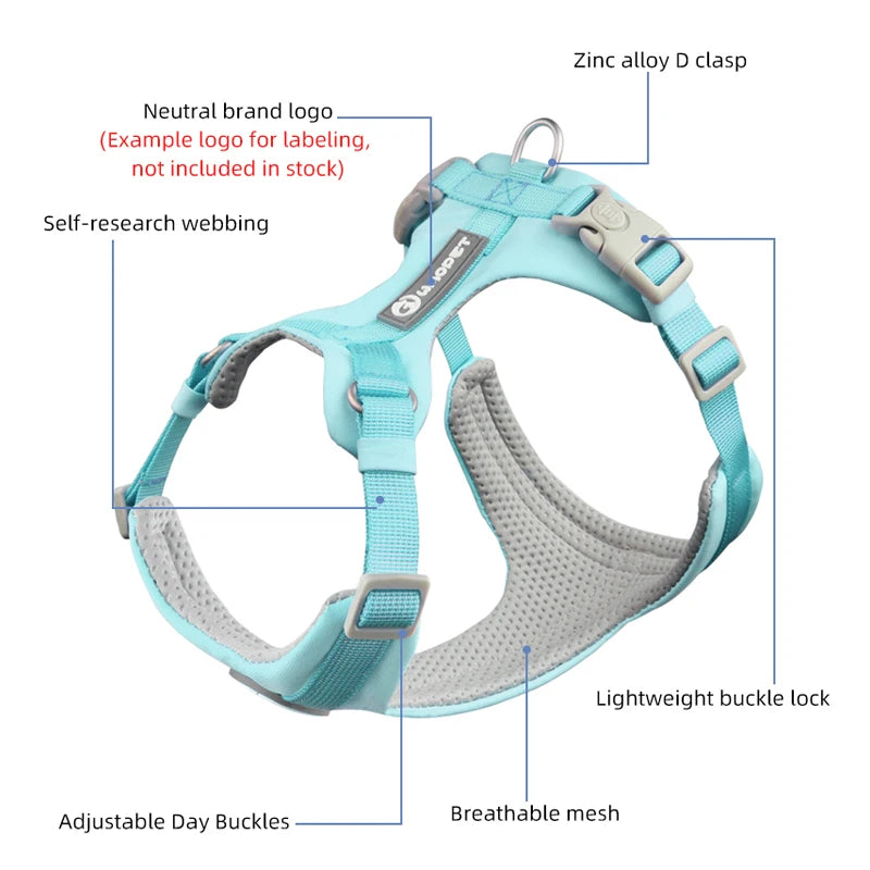 Breathable No Pull Reflective Dog Harness Vest