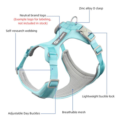 Breathable No Pull Reflective Dog Harness Vest