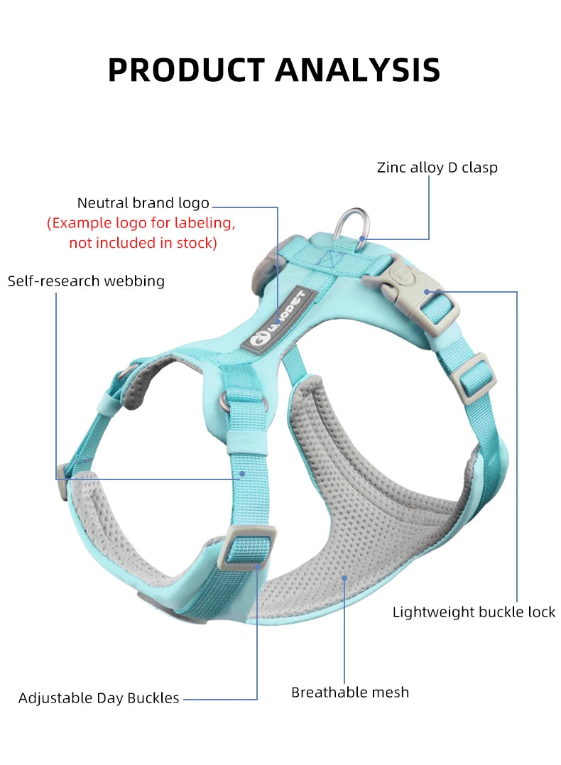 Breathable No Pull Reflective Dog Harness Vest