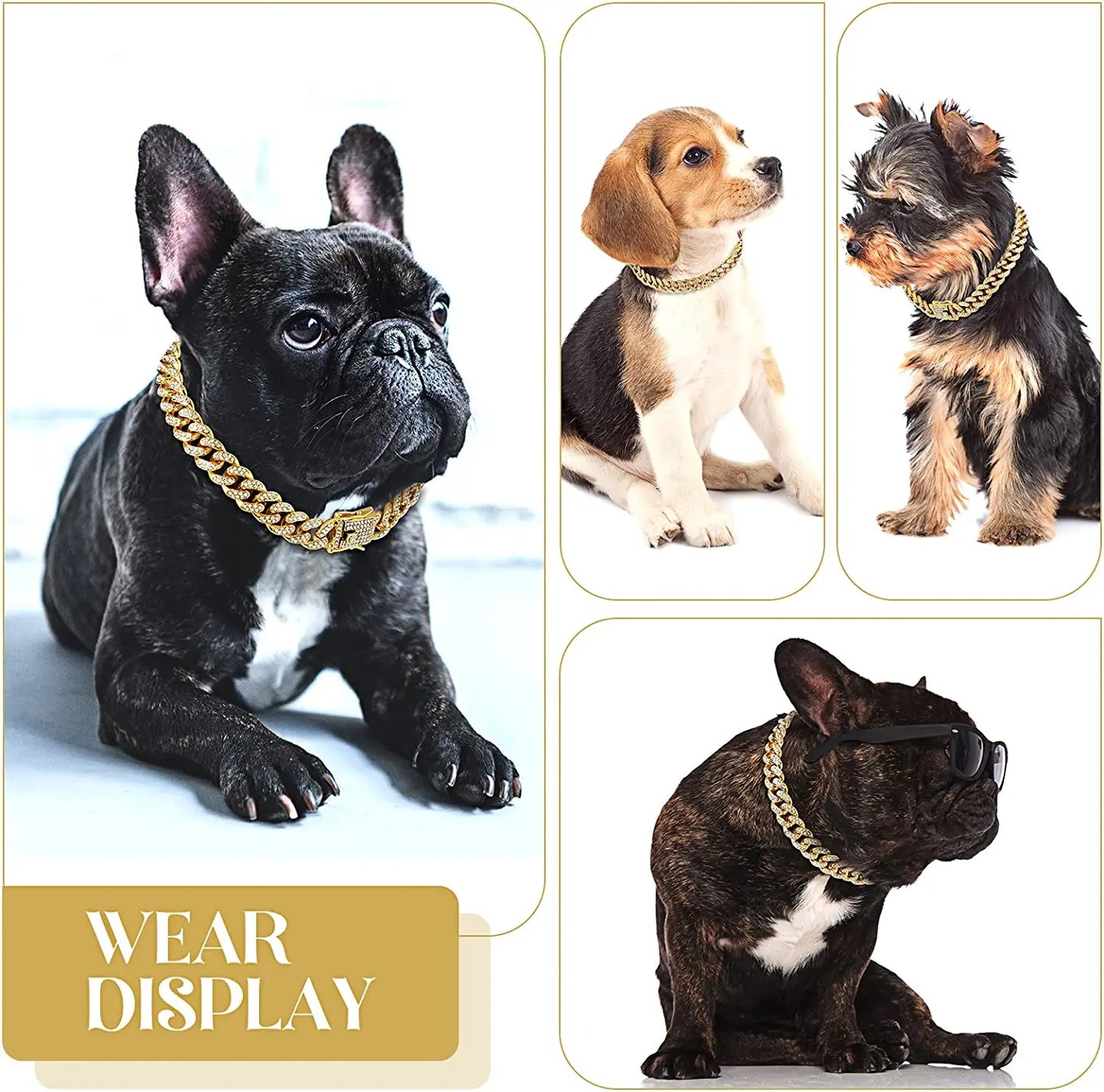 Luxury Rhinestone Cuban Link Cat Collar Necklace