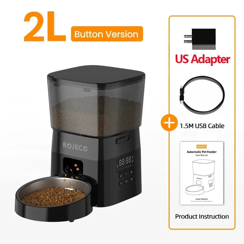 ROJECO Automatic Smart Pet Feeder for Cats Dogs