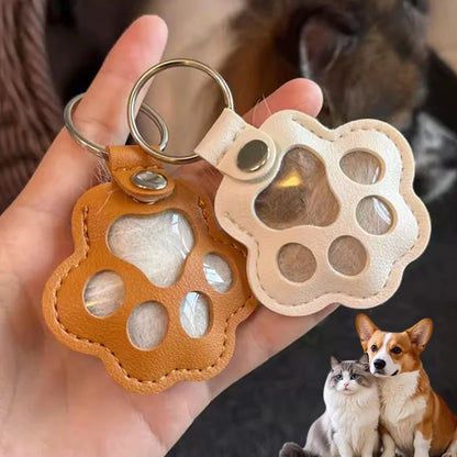 Kawaii Pet Hair Storage Paw Keychain Container