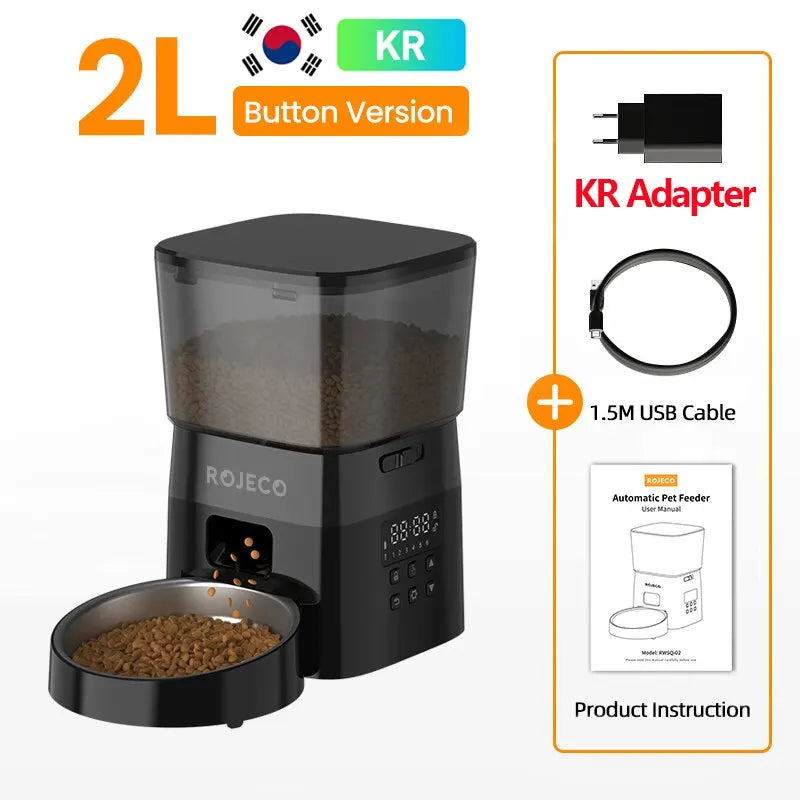 ROJECO Automatic Smart Pet Feeder for Cats Dogs
