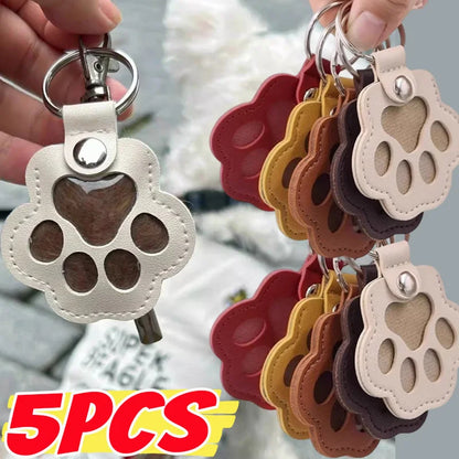 Kawaii Pet Hair Storage Paw Keychain Container