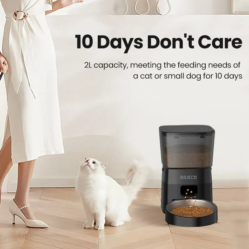 ROJECO Automatic Smart Pet Feeder for Cats Dogs