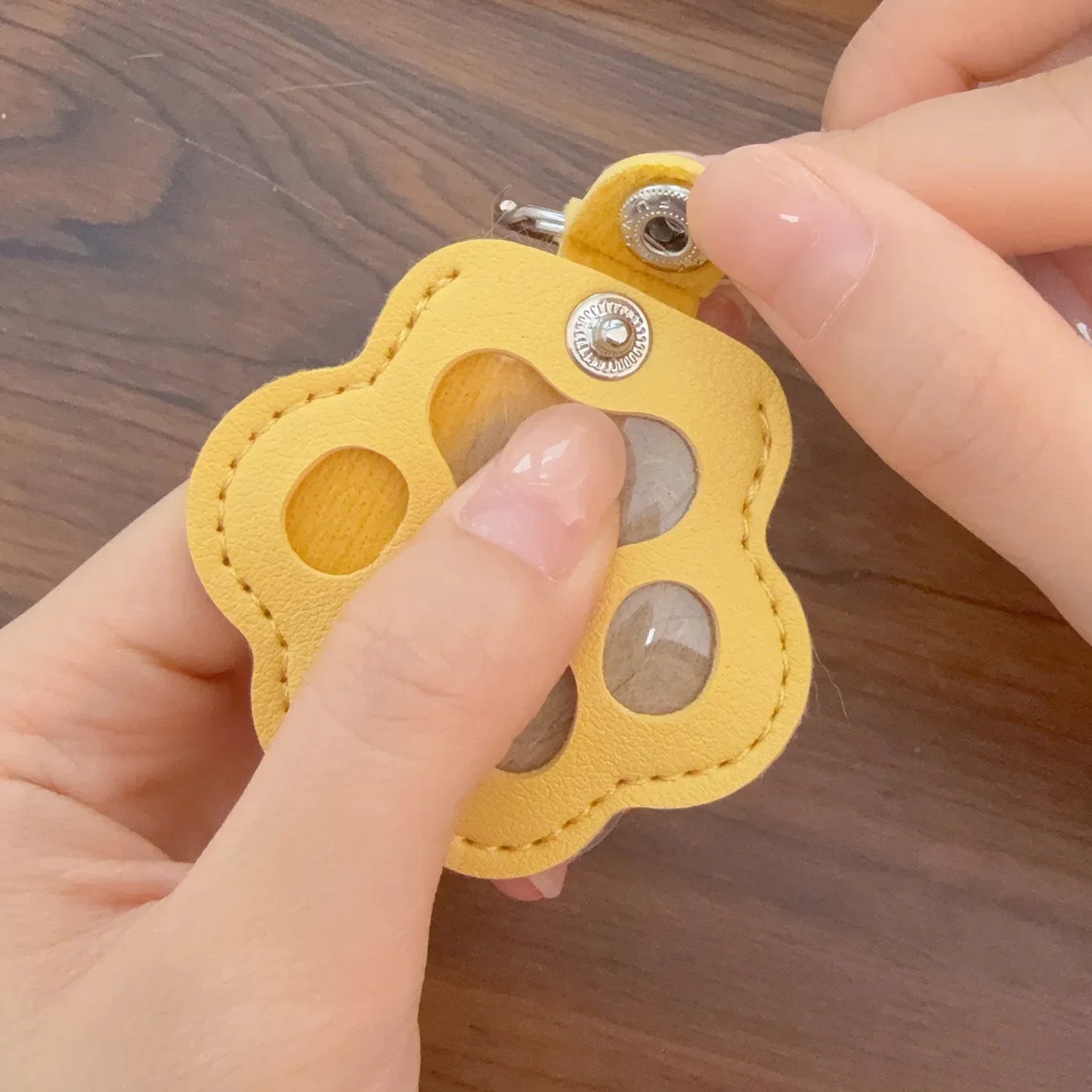Kawaii Pet Hair Storage Paw Keychain Container