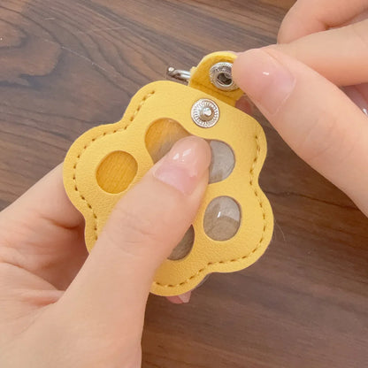 Kawaii Pet Hair Storage Paw Keychain Container