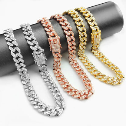 Luxury Rhinestone Cuban Link Cat Collar Necklace