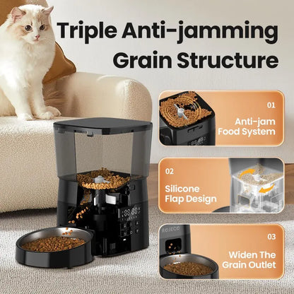 ROJECO Automatic Smart Pet Feeder for Cats Dogs