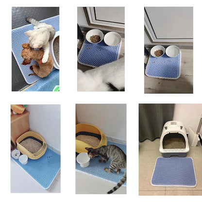 Double Layer Waterproof Cat Litter Mat Non Slip
