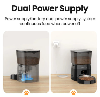 ROJECO Automatic Smart Pet Feeder for Cats Dogs
