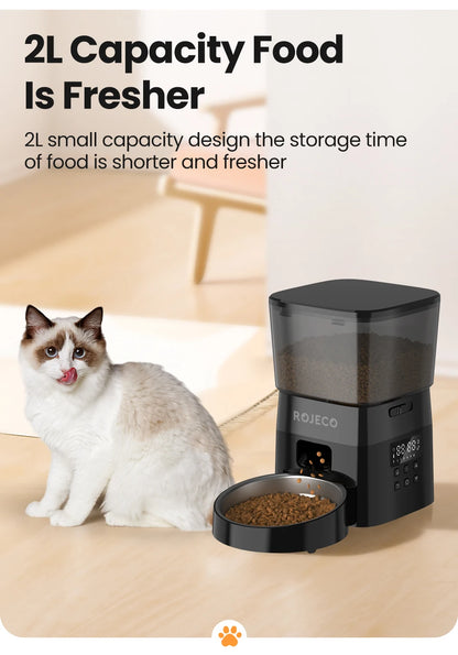 ROJECO Automatic Smart Pet Feeder for Cats Dogs