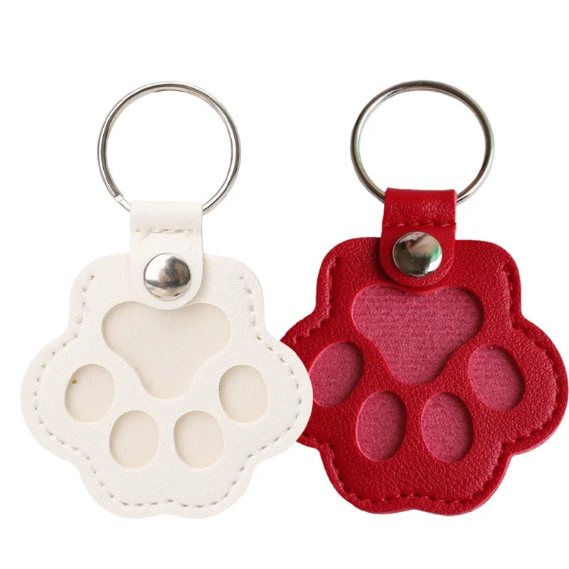 Kawaii Pet Hair Storage Paw Keychain Container