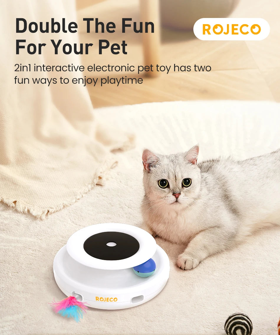 ROJECO 2 in 1 Smart Interactive Pet Toy