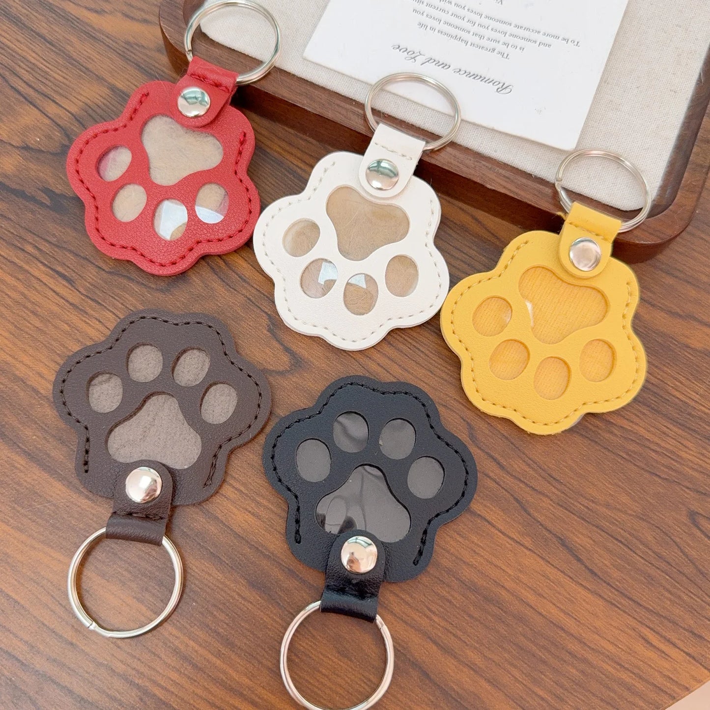 Kawaii Pet Hair Storage Paw Keychain Container