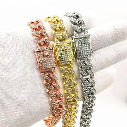 Luxury Rhinestone Cuban Link Cat Collar Necklace