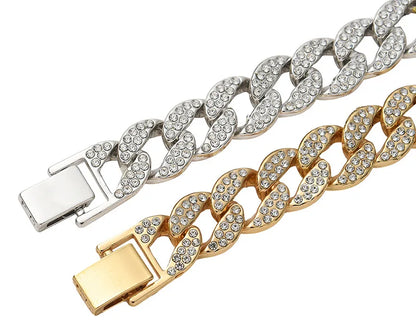 Luxury Gold Diamond Dog Collar Cuban Chain