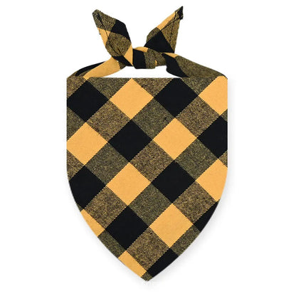 Personalized Plaid Dog Bandana Custom Name Neckerchief